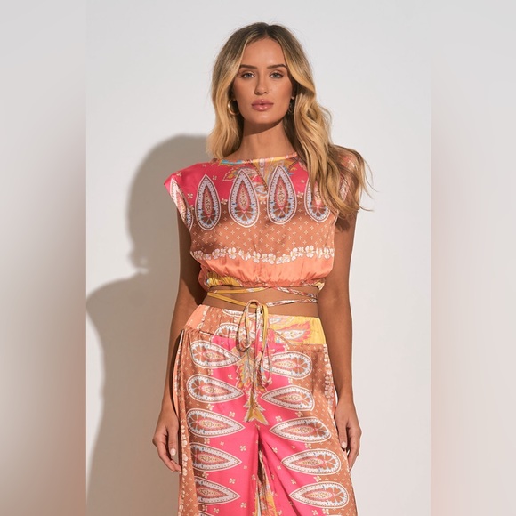 Elan pink Bali print top - Picture 1 of 10